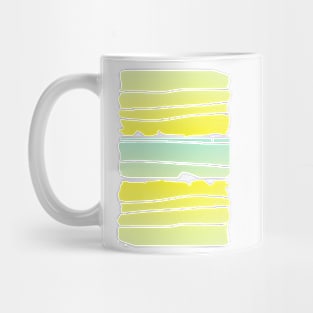 Green, yellow, distorted pattern Mug